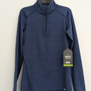 REI Midweight Half Zip, XS Dark Blue